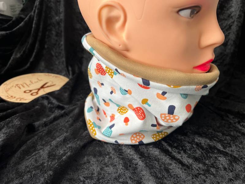 Loop Buff Schal Kinder Baby Kleinkinder Ku44-54 Pilze Herbst Winter Übergangs Handmade Unikat von Melsch16