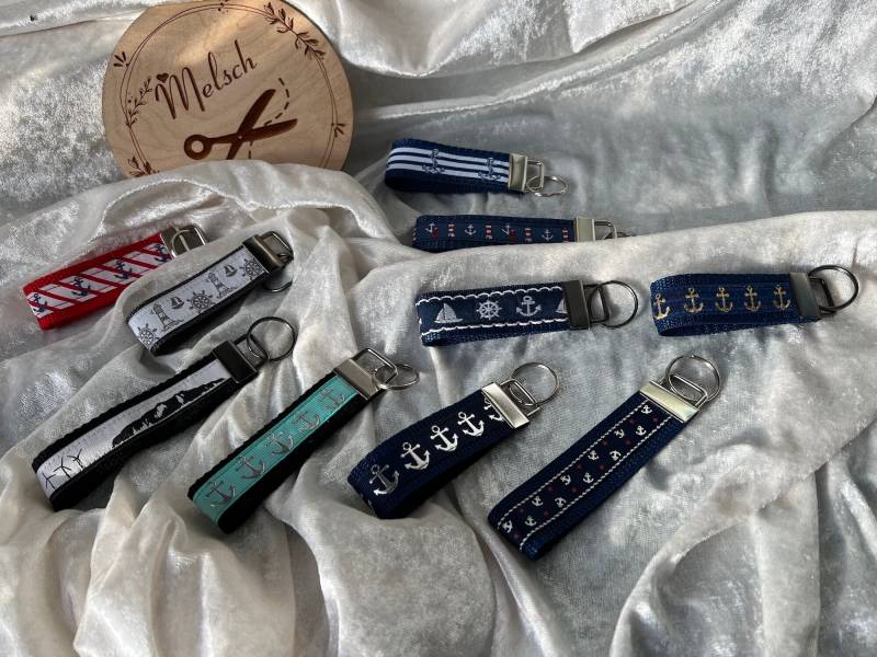 Schlüsselband Schlüsselanhänger Maritim Mit Anker Handmade Ostsee Leuchtturm Lang Glänzend Edel Geschenk Idee Frauen Männer Kleines von Melsch16