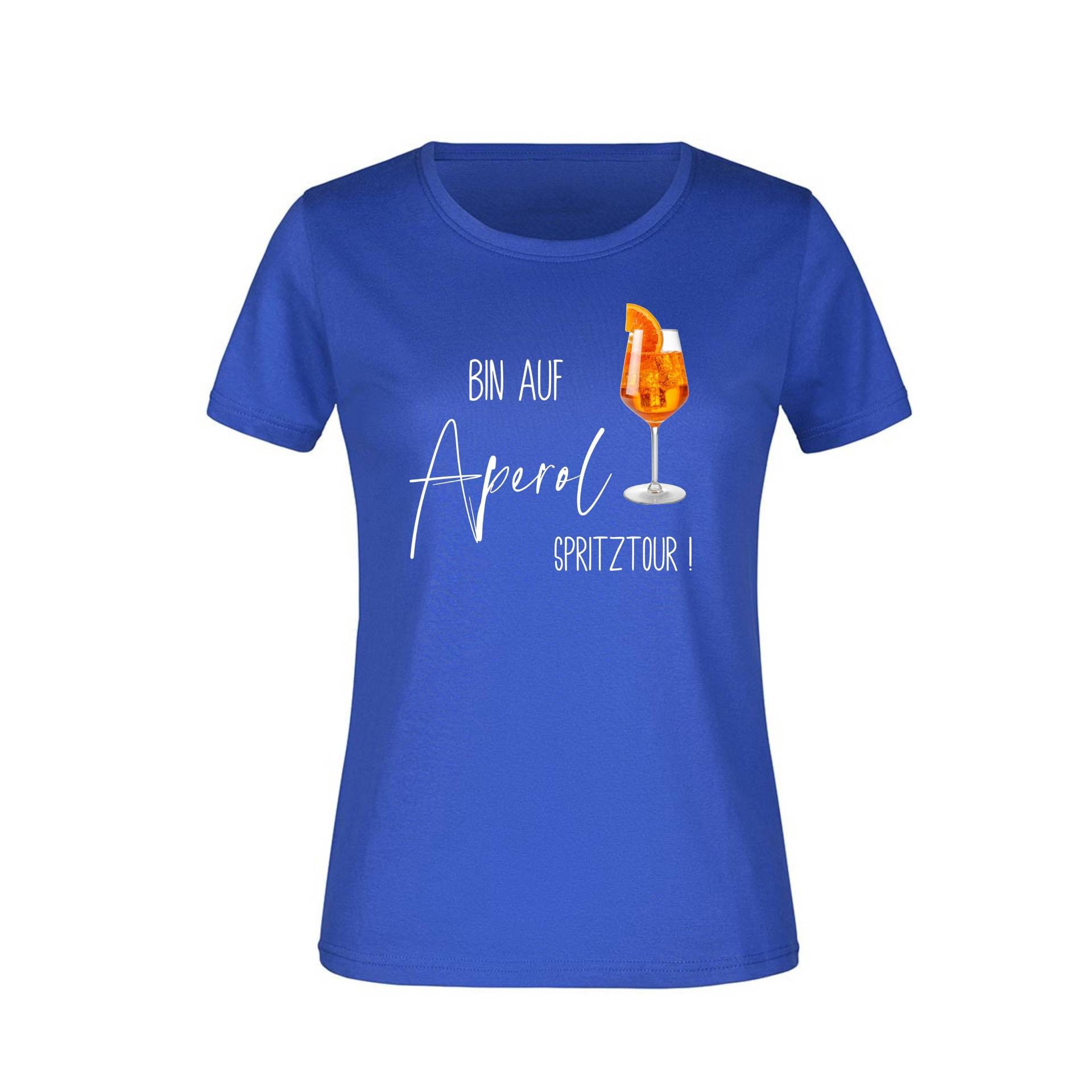 T-Shirt "Bin Auf Aperol Spritztour" in Blau T-Shirt "Bin Auf Aperol Spritztour" in Blau von Melskleinestoffelei