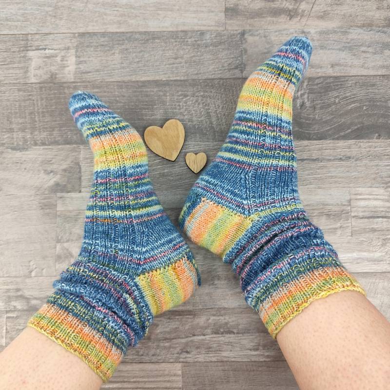 Handgestrickte Socken in Gr. 38/39 von Melsknitwear