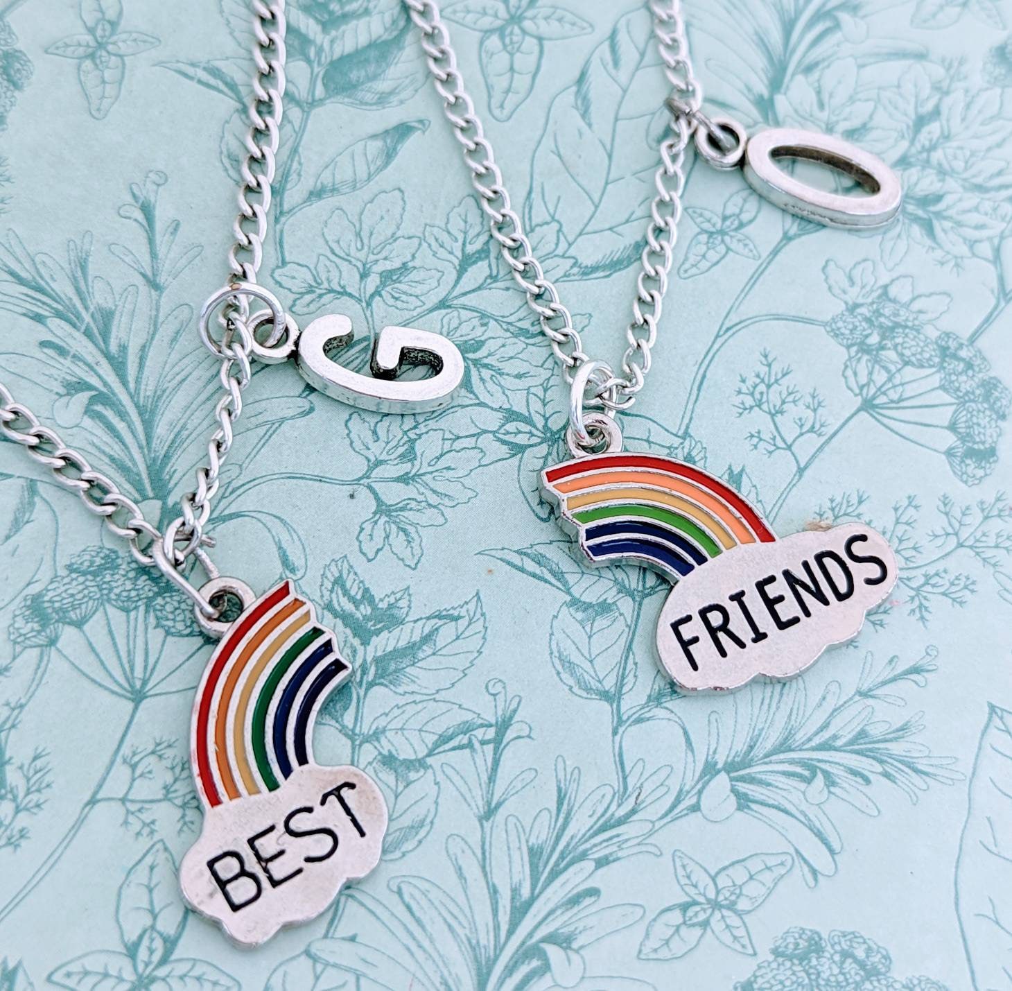 Bestfriend Halskette Set Von 2, Regenbogen Halskette, Langstrecken Freund Geschenke, Bestie Geschenk, Bestfriend Inspirierte von Melspridejewellery