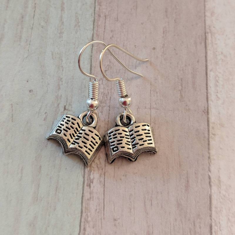 Buch Ohrringe, Schriftsteller Geschenke, Buchliebhaber Roman Lehrer Charm, Leser Ohrringe von Melspridejewellery