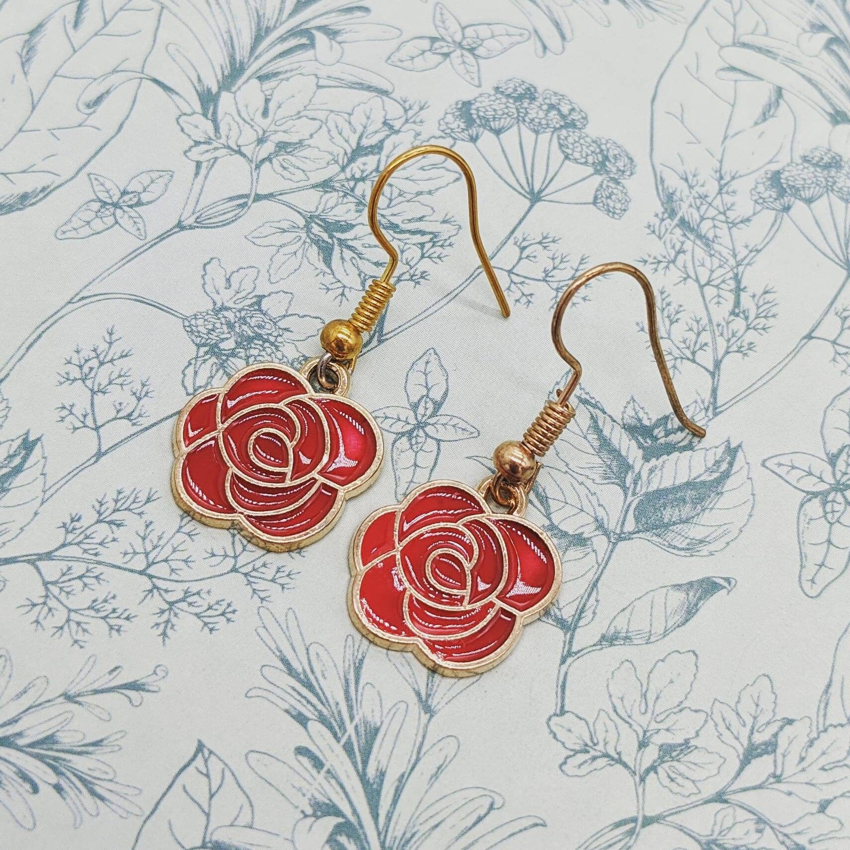 Rosenohrringe, Rosenschmuck, Blumenohrringe, Blumenschmuck, Geschenke Für Floristen, Geschenk Blumenliebhaber, Geburtstagsgeschenke von Melspridejewellery