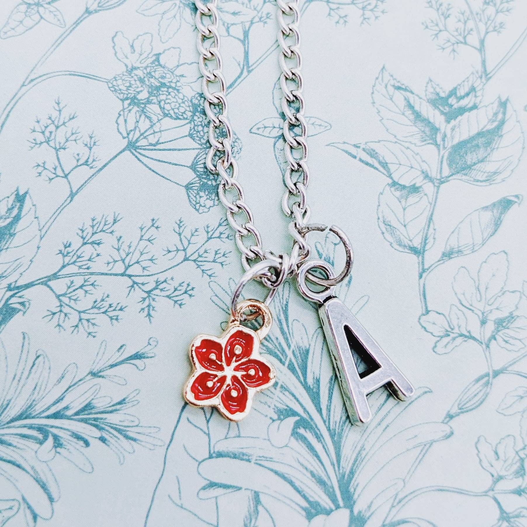 Rote Blume Halskette, Blumen Mädchen Geschenke, Themen, Nichte Kleine Schwester Patenkind Bff von Melspridejewellery