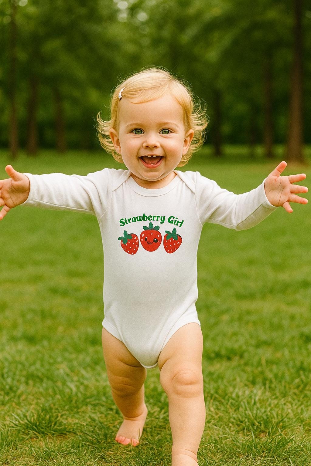 strawberry Girl, Classic Baby Long Sleeve Bodysuit von MeltiDesign