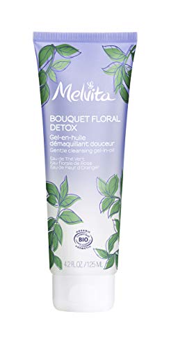 Melvita – Reinigendes Öl-Gel Bouquet Floral Detox – Entfernt Unreinheiten, Make-up, Partikel – 99 % natürlich – Bio-zertifiziert – Vegane Formel – Tube 125ml von Melvita