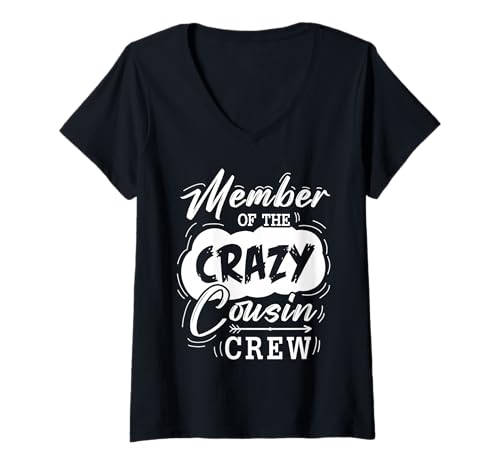 Damen Geburtstag von Cute Cousin Squad, Mitglied der Crazy Cousin Crew T-Shirt mit V-Ausschnitt Damen Geburtstag von Cute Cousin Squad, Mitglied der Crazy Cousin Crew T-Shirt mit V-Ausschnitt von Member Of The Crazy Cousin Crew