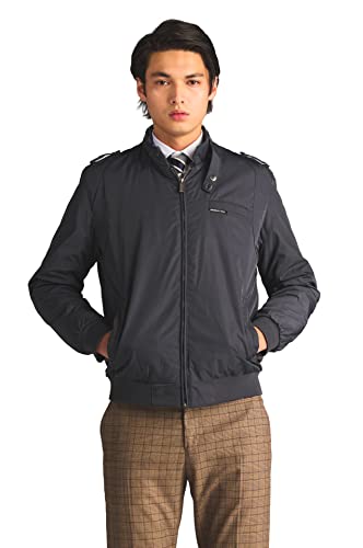 Members Only Herren Cold Weather Original Iconic Racer Jacke Leichte Baumwolljacke, Dunkelgrau, M von Members Only