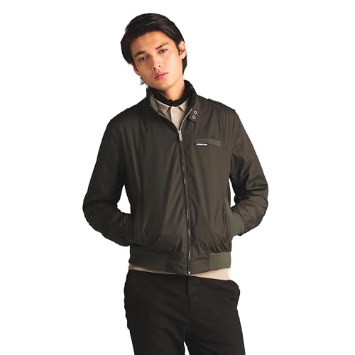 Members Only Herren Original Iconic Racer Jacke Leichte Baumwolljacke, Dunkelgrün, XL von Members Only