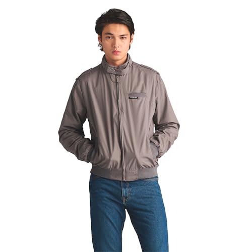 Members Only Herren Original Iconic Racer Jacke Leichte Baumwolljacke, grau, Large von Members Only