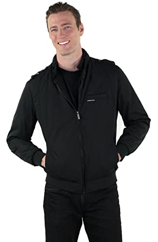 Members Only Herren Cold Weather Original Iconic Racer Jacket Baumwolle, leicht, Jacke, Schwarz, M von Members Only