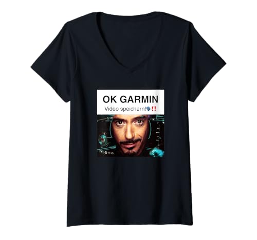 Damen OK Garmi n Video speichern! Meme T-Shirt mit V-Ausschnitt Damen OK Garmi n Video speichern! Meme T-Shirt mit V-Ausschnitt von Meme Based Shirts