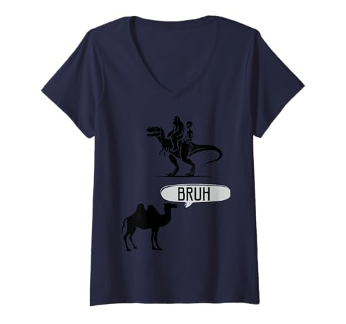 Damen Bruh Bigfoot Lustiges Meme T-Shirt mit V-Ausschnitt Damen Bruh Bigfoot Lustiges Meme T-Shirt mit V-Ausschnitt von Meme Bruh