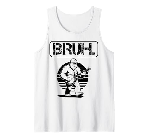 Herren Bigfoot Sasquatch spielt Banjo, Bruh Meme Tank Top Herren Bigfoot Sasquatch spielt Banjo, Bruh Meme Tank Top von Meme Bruh