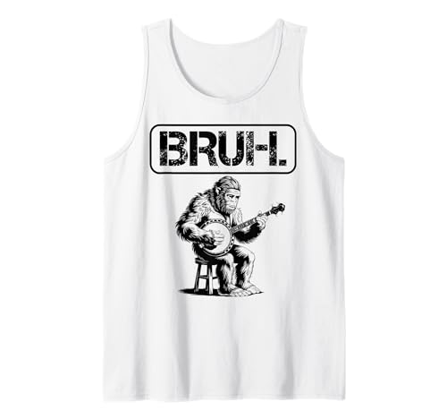 Herren Bigfoot Sasquatch spielt Banjo, Bruh Meme Tank Top Herren Bigfoot Sasquatch spielt Banjo, Bruh Meme Tank Top von Meme Bruh
