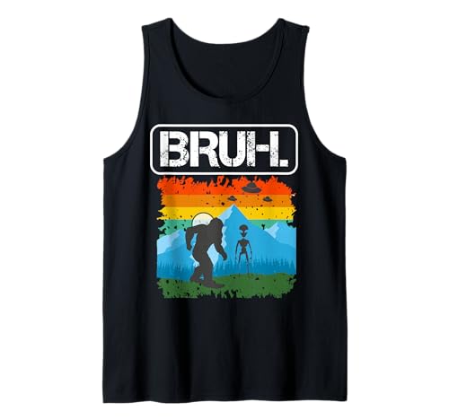 Herren Bruh Bigfoot begegnet Alien, lustiges Meme Tank Top Herren Bruh Bigfoot begegnet Alien, lustiges Meme Tank Top von Meme Bruh