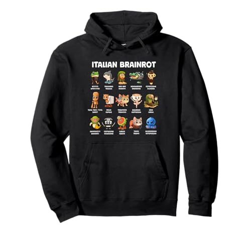 Arten von italienischen Brainrot Meme Charakter handgezeichnet für Kinder Pullover Hoodie Arten von italienischen Brainrot Meme Charakter handgezeichnet für Kinder Pullover Hoodie von Meme Italian Brainrot