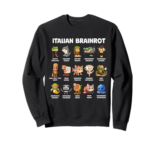 Arten von italienischen Brainrot Meme Charakter handgezeichnet für Kinder Sweatshirt Arten von italienischen Brainrot Meme Charakter handgezeichnet für Kinder Sweatshirt von Meme Italian Brainrot