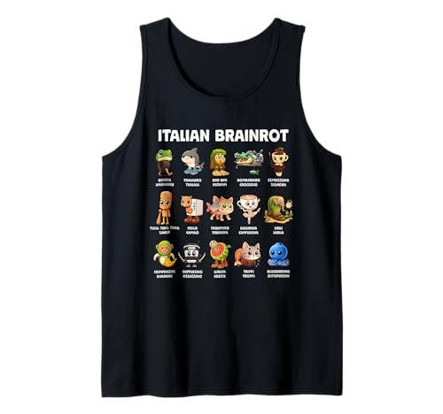 Arten von italienischen Brainrot Meme Charakter handgezeichnet für Kinder Tank Top Arten von italienischen Brainrot Meme Charakter handgezeichnet für Kinder Tank Top von Meme Italian Brainrot
