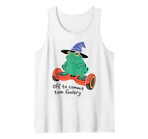 Lustiger Frosch Spruch Off to Commit Tom Foolery Humor Damen Herren Tank Top von Meme Lovers Wizard Hat Hoverboard Toad Chaos Joke