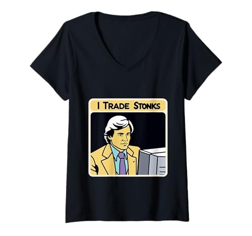 Damen I Trade Stonks Meme Market Investor |- T-Shirt mit V-Ausschnitt von Meme Market Investor Puns