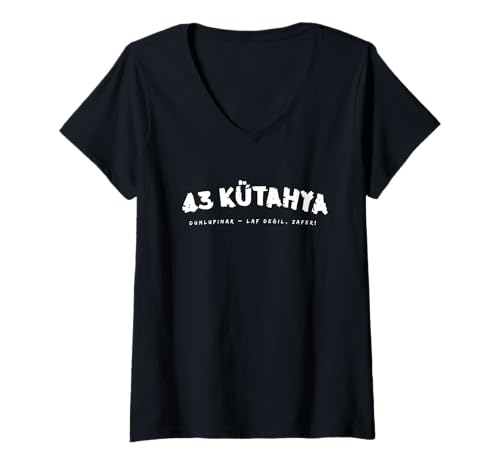 Damen 43 Kütahya T-Shirt mit V-Ausschnitt Damen 43 Kütahya T-Shirt mit V-Ausschnitt von Memleket Spruch Kütahya Kütahyalilar Türkei