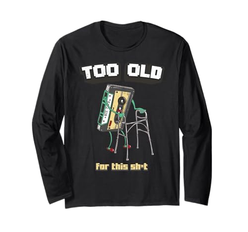 Vintage Kassettenband 80er Jahre Wortspiel Too Old For This Shit Men Langarmshirt Vintage Kassettenband 80er Jahre Wortspiel Too Old For This Shit Men Langarmshirt von Memme Retro 80s