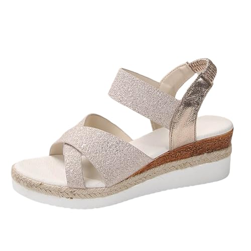 Memmyly Sandalen Breite Füße Damen Orthopädische Sandalen Damen Flache Sandalen Damen Leicht Bequem Freizeitschuhe Flip Flops Flach Leichte Römersandalen Sandalen Damen Sommer Elegant von Memmyly