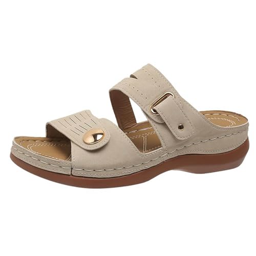 Memmyly Sport- & Outdoorsandalen Für Damen Sandalen Damen Bequem Riemchensandalen Damen Böhmen Damenschuhe Latschen Damen Sommer Elegant Peeptoes Badesandalen Sandalen Weite H Damen von Memmyly