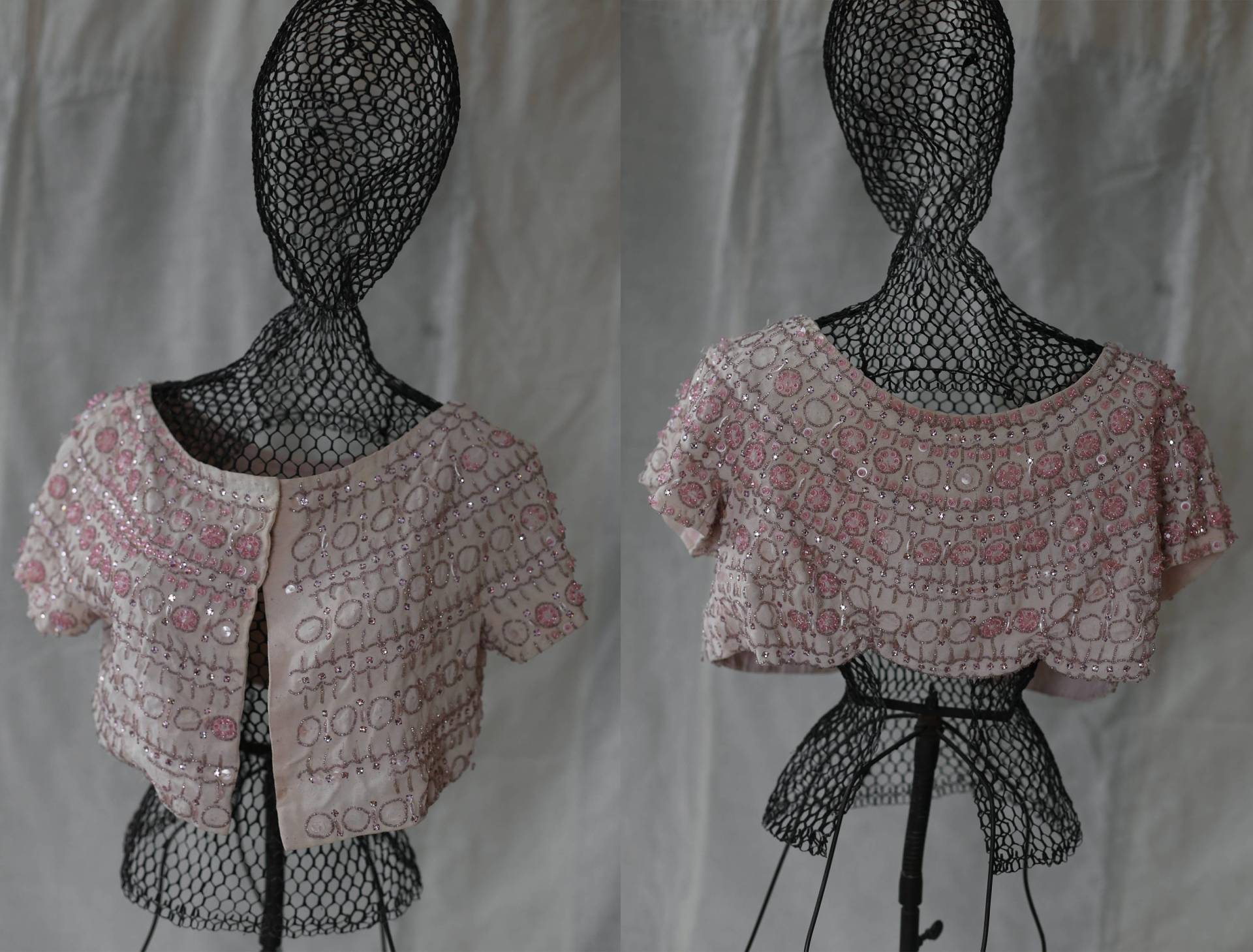 Vintage Handgemachte Perlen Erröten Rosa Achselzucken, Abgeschnittenjacke | Sommer Französisch Mädchen Stil Weihnachtsgeschenk Vintage Handgemachte Perlen Erröten Rosa Achselzucken, Abgeschnittenjacke | Sommer Französisch Mädchen Stil Weihnachtsgeschenk von Memoiresduboudoir