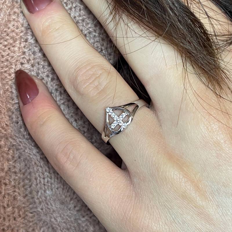 Konfirmation Sterling Silber Ring Mit Kristall Cz Kreuz Im Herz Gr. 7 von MemorableMomentsInc