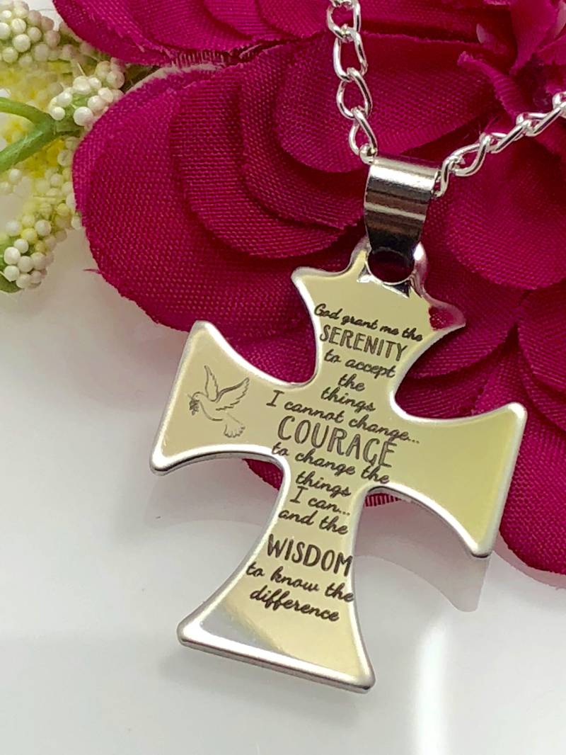 Serenity Courage Wisdom Inspirational Halskette Mit Persönlicher Botschaft von MemorableMomentsInc