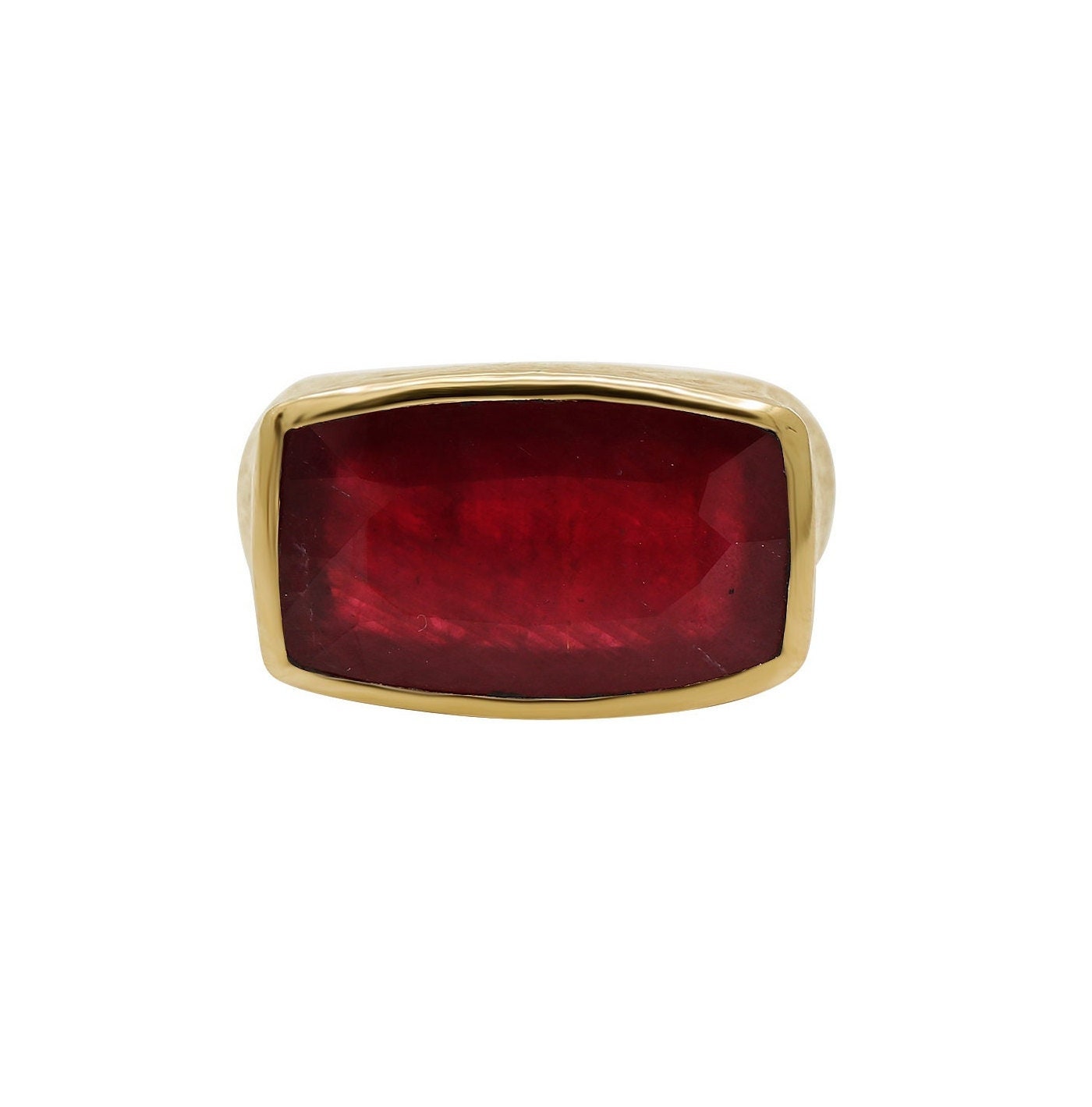 Rubin Ring - Roter Herrenring Gold Siegelring Statement Für Ihn Geburtsstein Personalisierte Geschenke Männer Siegelringe von Memoriajewels