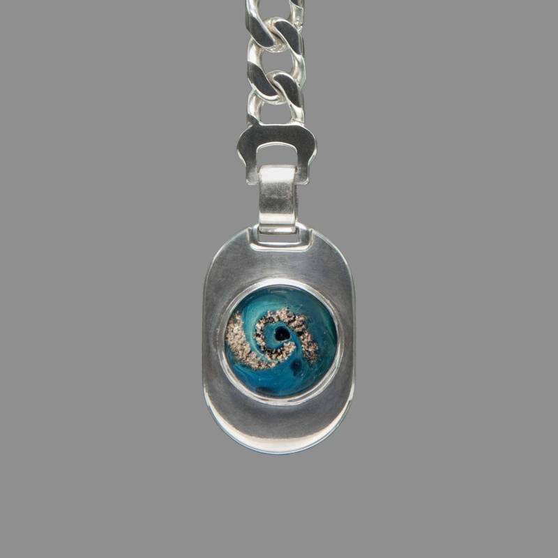 Memorial Glas Schlüsselanhänger, Sterling Silber. Lampwork Cabochon Aus Einäscherungs-Asche. Nur Haustiere Memorial Glas Schlüsselanhänger, Sterling Silber. Lampwork Cabochon Aus Einäscherungs-Asche. Nur Haustiere von MemorialAshBeads