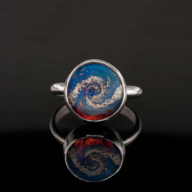 sterling Silber, Gedenkasche Ring, Glasasche Cabochon. Hergestellt Mit Der Asche, Andenken, Memento, Edelstein, Einäsche, Kremationsasche, Cremains von MemorialAshBeads
