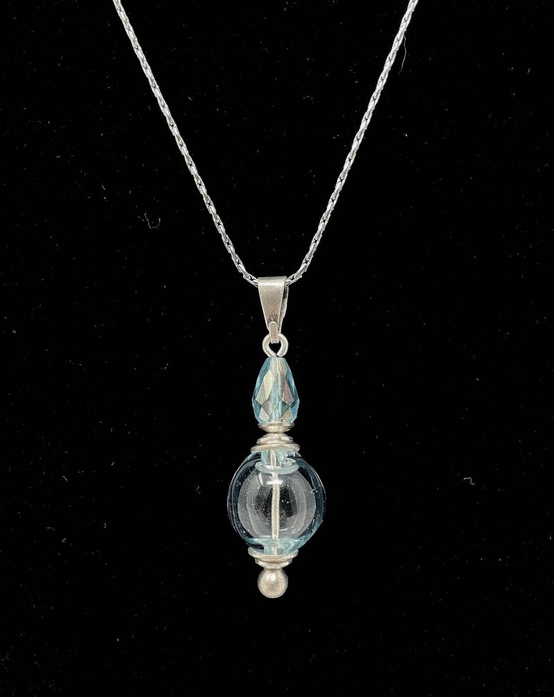 Clearly Beloved - Handgemachter Feuerbestattungs-Andenken-Anhänger Gesponnenes Glas & Sterlingsilber-Gedenkschmuck Clearly Beloved - Handgemachter Feuerbestattungs-Andenken-Anhänger Gesponnenes Glas & Sterlingsilber-Gedenkschmuck von Memorials4u