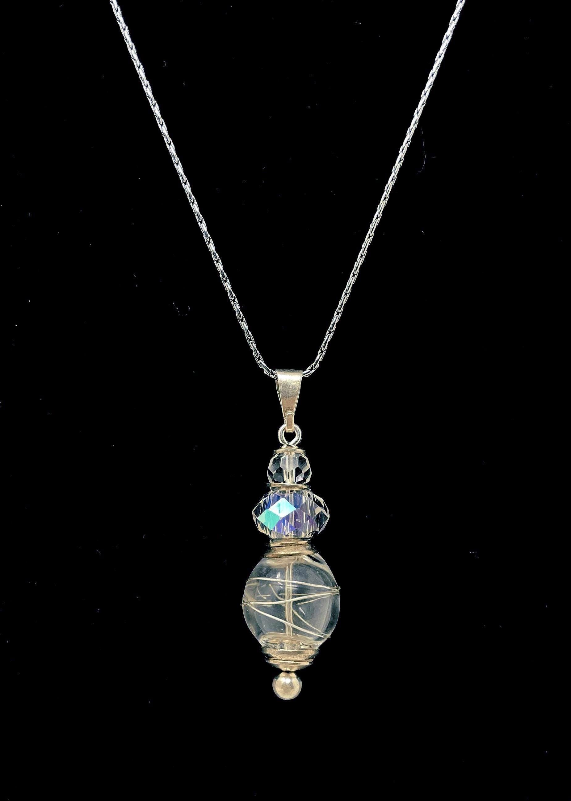 Für Immer - Handgemachter Andenken-Anhänger Gesponnener Glas- & Sterlingsilber-Gedenkschmuck Für Immer - Handgemachter Andenken-Anhänger Gesponnener Glas- & Sterlingsilber-Gedenkschmuck von Memorials4u