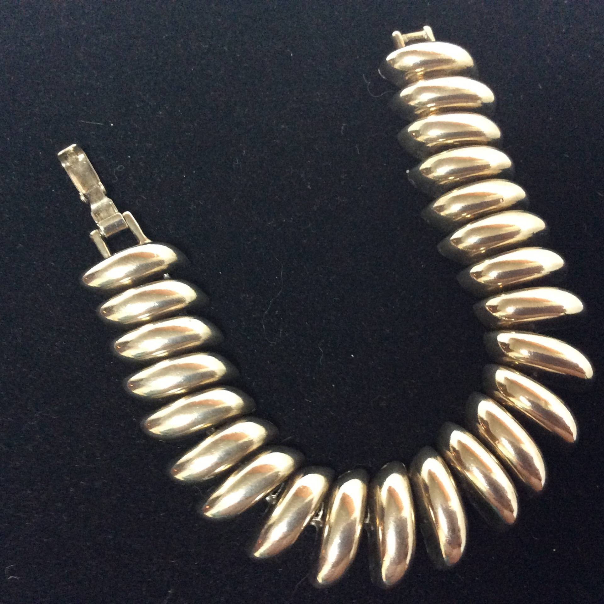 Vintage Schweres Chrom Mid Century Links Armband von MemoriesofMartha