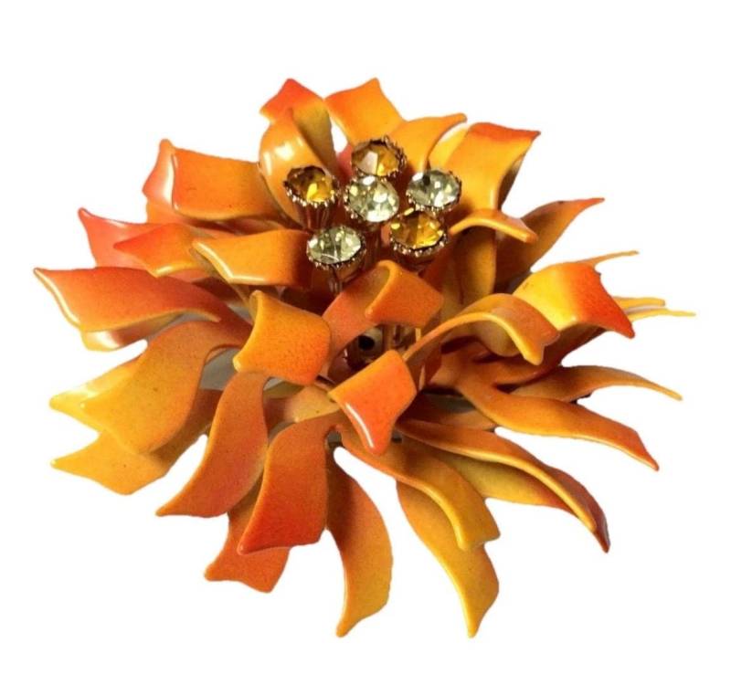 Vintage Signierte Coro Emaille Und Strass Blumen Brosche Vintage Signierte Coro Emaille Und Strass Blumen Brosche von MemoriesofMartha