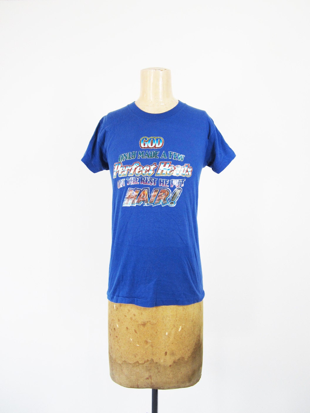 Vintage 80Er Jahre Glatzkopf T-Shirt God Made Perfect Heads - Small von MemoryVintage