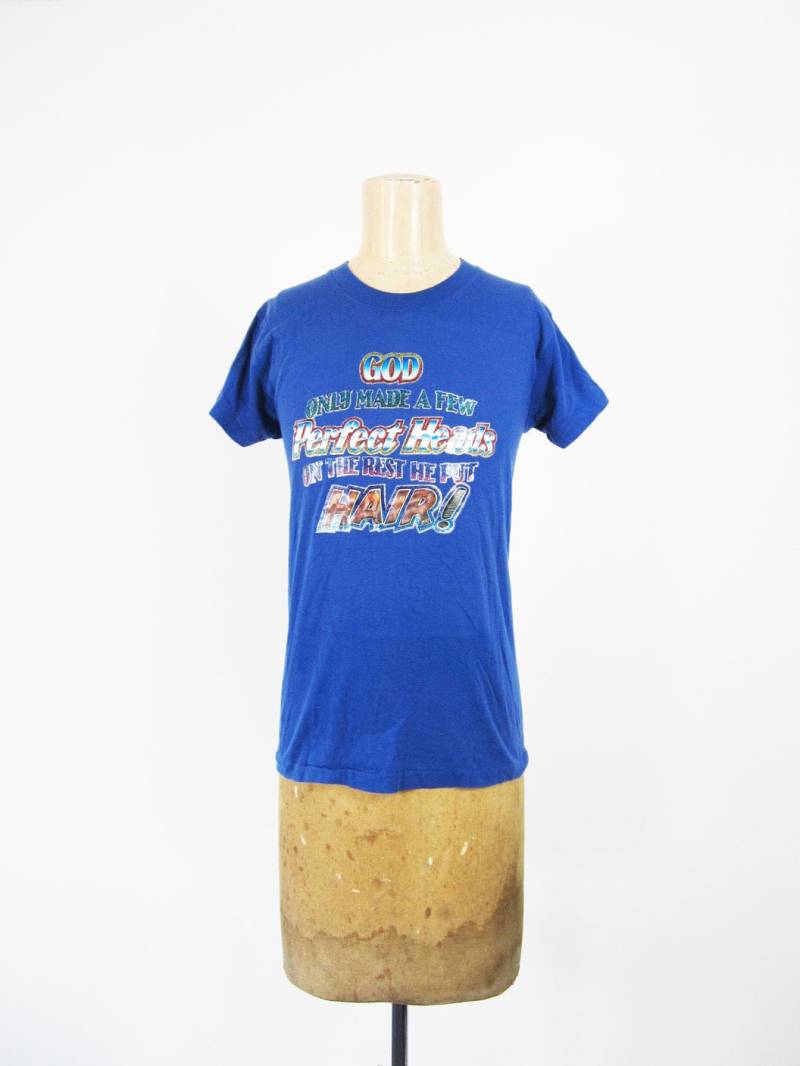 Vintage 80Er Jahre Glatzkopf T-Shirt God Made Perfect Heads - Small von MemoryVintage