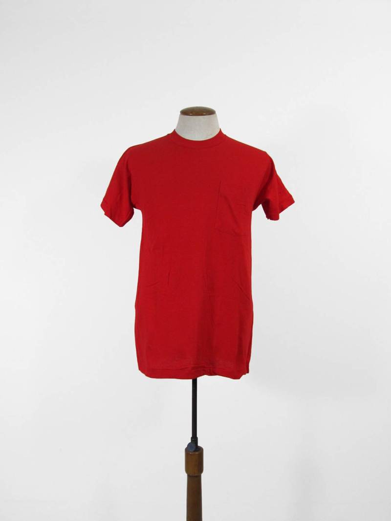 Vintage 90Er Jahre Tasche T-Shirt Fruit Of The Loom Deadstock Made in Usa - Medium von MemoryVintage