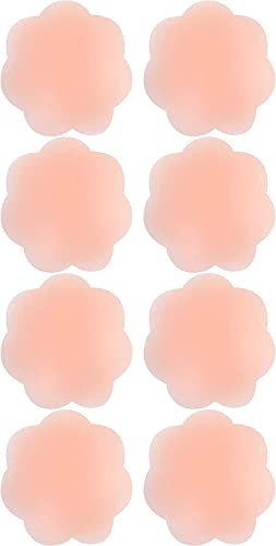 Memoryee Frauen Nipple Cover Silikon Pasteten, Kleber BH wiederverwendbar unsichtbare dünne Brustwarze Silikon Abdeckung für Kleid/4 Pairs Flower von Memoryee