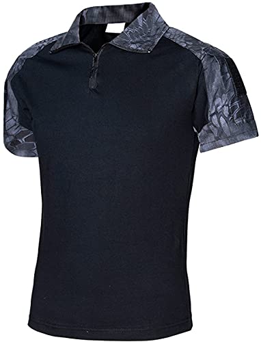 Memoryee Herren Military Tactical Army Combat Kurzarmhemd Slim Fit Camo T-Shirt mit 1/4 Reißverschluss und Taschen/Black Python/L Memoryee Herren Military Tactical Army Combat Kurzarmhemd Slim Fit Camo T-Shirt mit 1/4 Reißverschluss und Taschen/Black Python/L von Memoryee