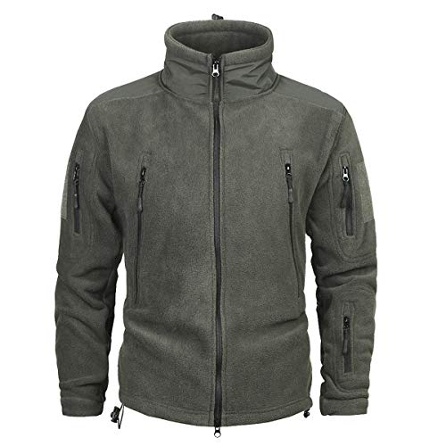 Memoryee Herren Winddichte Fleecejacken Warme Outdoor Military Taktik Kapuzenpullover Soft Shell Jacke mit Kapuze/Grey/XL von Memoryee