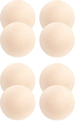 Memoryee Nippelpads Damen Nippel Covers mit Brustwarzenschutz Ultra Dünne Unsichtbare Pasties Wiederverwendbare Selbstklebende Silikonhülle/Light Skin Tone-4 Pairs Round von Memoryee