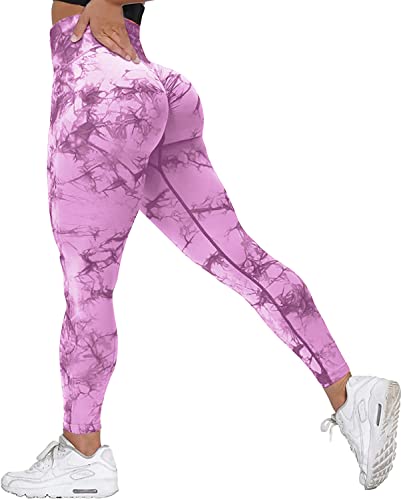 Memoryee Scrunch Butt Sport Leggings Damen Geraffte Hintern Heben Hohe Taille Bauchkontrolle Blickdicht Yogahose Fitnesshose/B-Tie Dye Purple/M Memoryee Scrunch Butt Sport Leggings Damen Geraffte Hintern Heben Hohe Taille Bauchkontrolle Blickdicht Yogahose Fitnesshose/B-Tie Dye Purple/M von Memoryee