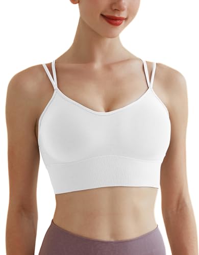 Memoryee Sport BH Damen Große Brüste Push Up Ohne Bügel Kreuz Rücken Rückenfrei Gepolstert Mittlere Unterstützung Crop Top für Yoga Tanz Laufen Radfahren Weiß L Memoryee Sport BH Damen Große Brüste Push Up Ohne Bügel Kreuz Rücken Rückenfrei Gepolstert Mittlere Unterstützung Crop Top für Yoga Tanz Laufen Radfahren Weiß L von Memoryee