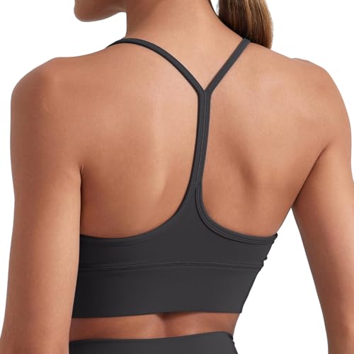 Memoryee Sport BH Damen Starker Halt Seamless Atmungsaktiv Ohne Bügel Weich und Bequem für Fitness Gym Yoga Laufen Schnelltrocknend Y Rückseite Stilvolles Design Bralette Top Dunkelgrau M von Memoryee