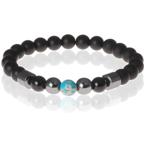 Herren Perlen Armband Lucky Stone Türkis von Memphis